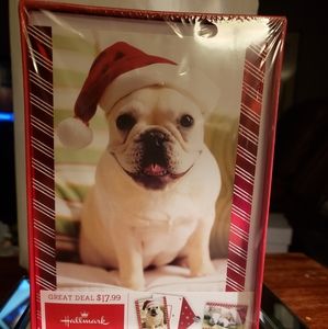 HALLMARK 2 designs French Bulldogs in Santa Hat & Sleeping Puppy Greetings Cards